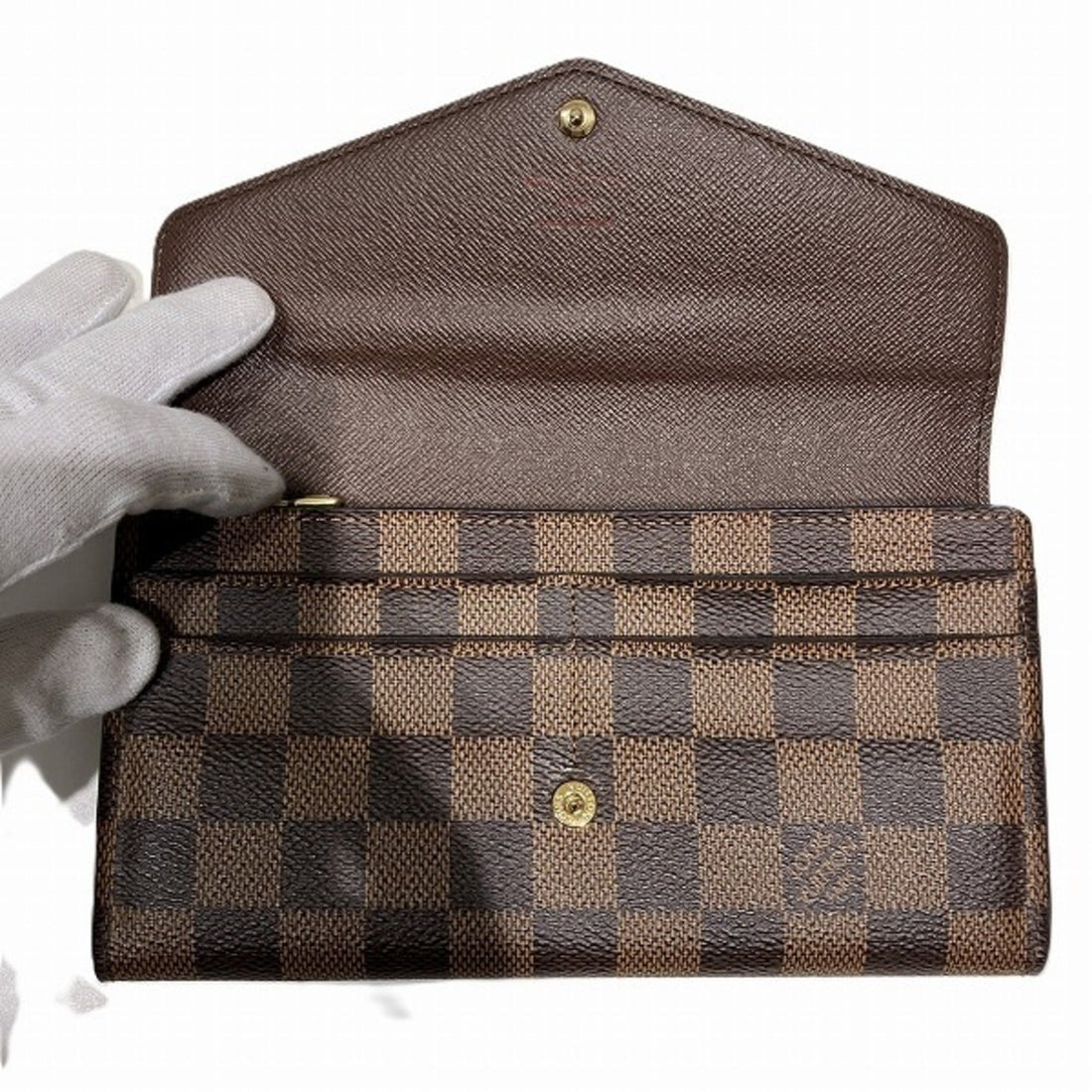 Louis Vuitton Damier Damier Canvas Ebene Damier Canvas Long Wallet (Bi-Fold)
