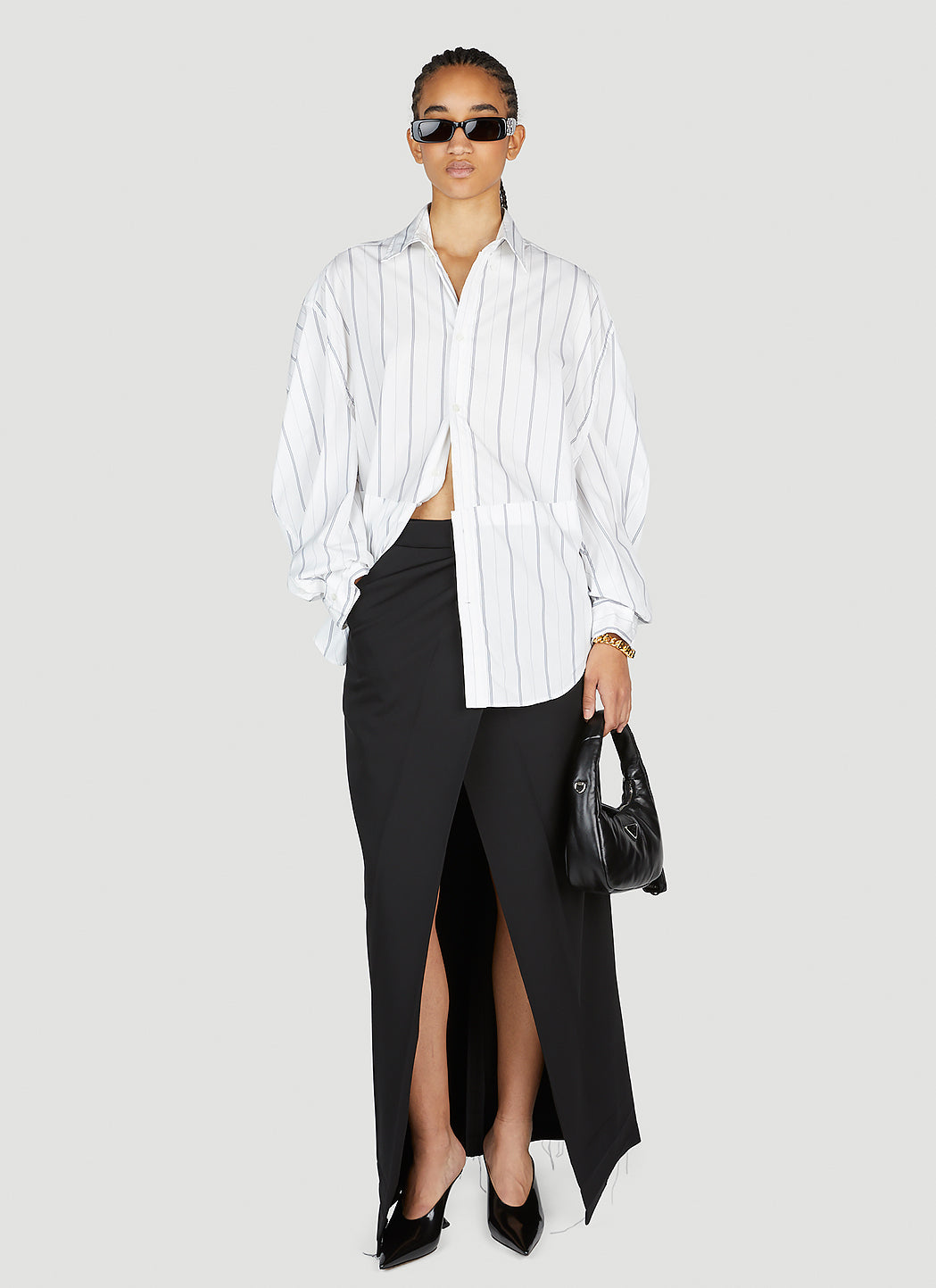 Balenciaga Women Twisted Sleeve Shirt