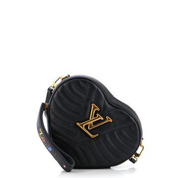 New Wave Heart Crossbody Bag Quilted Leather