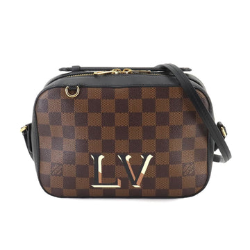 Louis Vuitton Ebene Noir Damier Canvas Leather Handbag