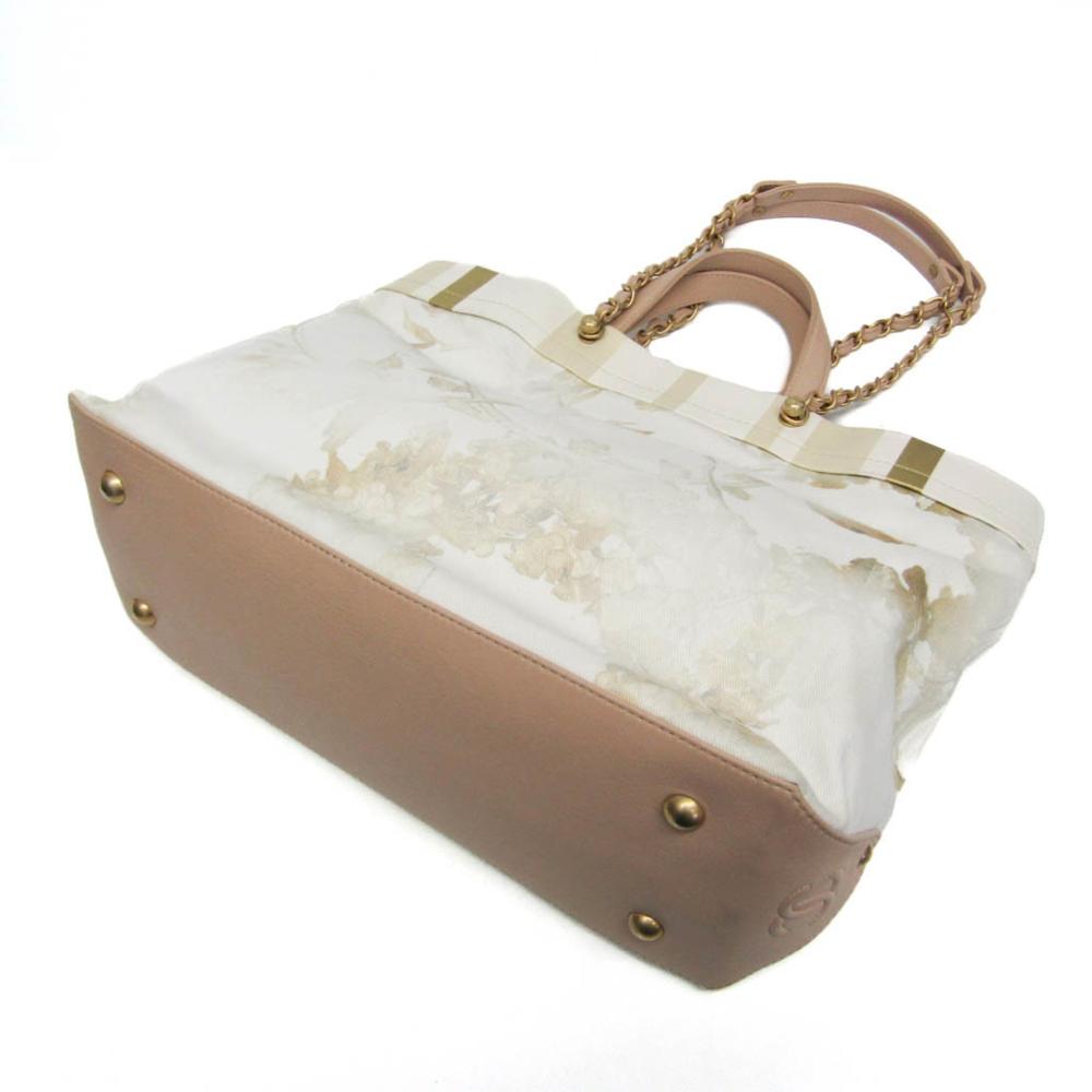 Beige Canvas Chanel Tote