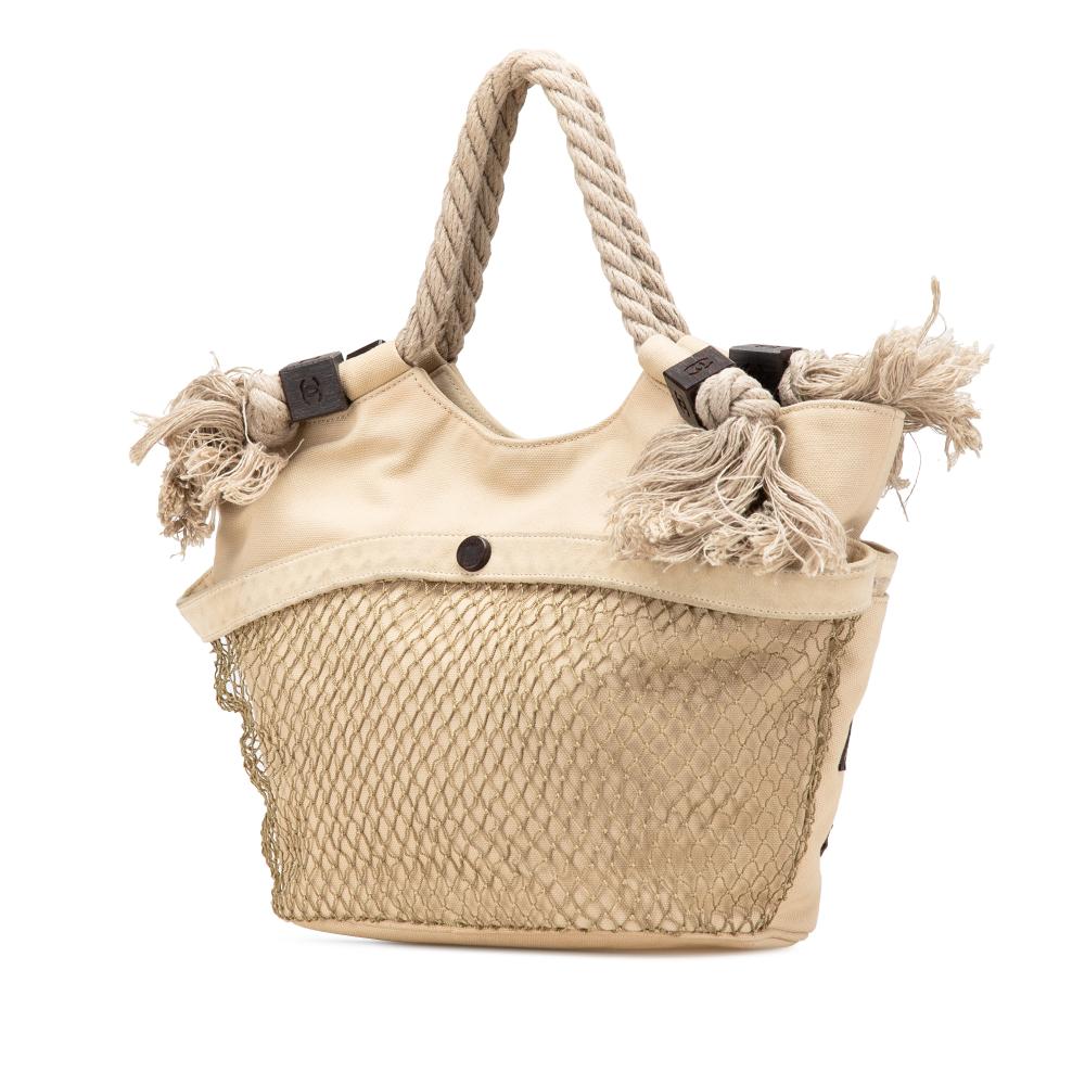 Beige Canvas Chanel Tote