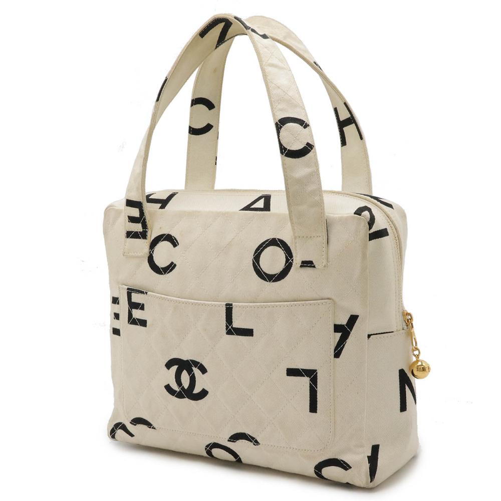 Beige Canvas Chanel Handbag
