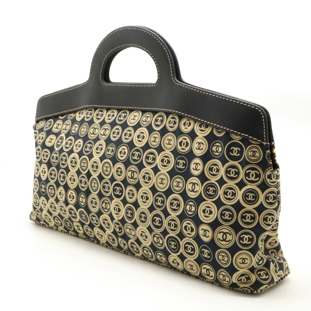 Beige Cotton Chanel Handbag