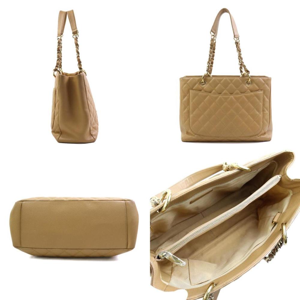 Beige Fabric Chanel Shoulder Bag