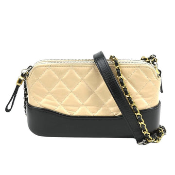 Beige Leather Chanel Crossbody Bag