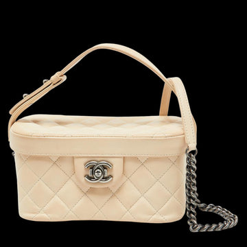 Beige Leather Chanel Vanity