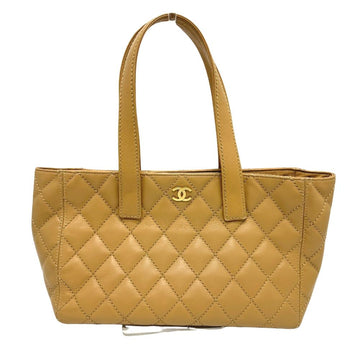 Beige Leather Chanel Tote
