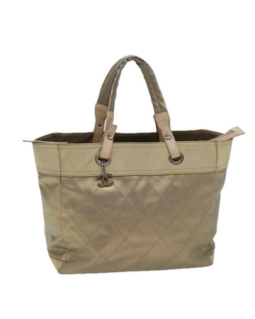 Beige Leather Chanel Sports CC Logo