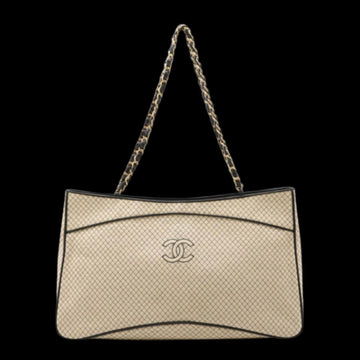 Beige Leather Chanel Tote