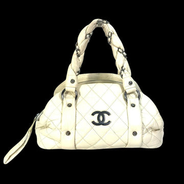 Beige Leather Chanel Handbag