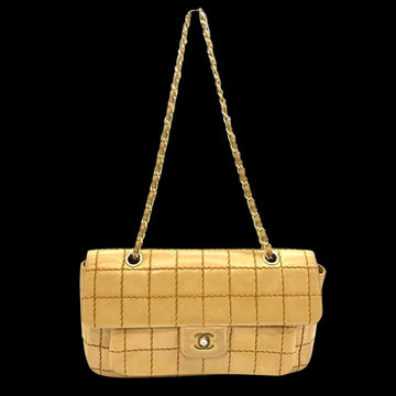 Beige Leather Chanel Chocolate Bar