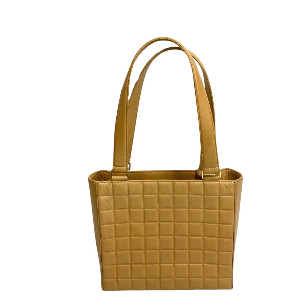 Beige Leather Chanel Chocolate Bar