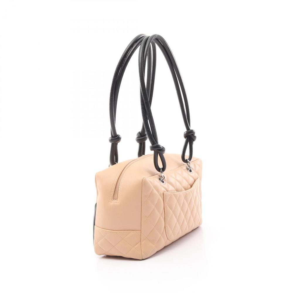 Beige Leather Chanel Handbag