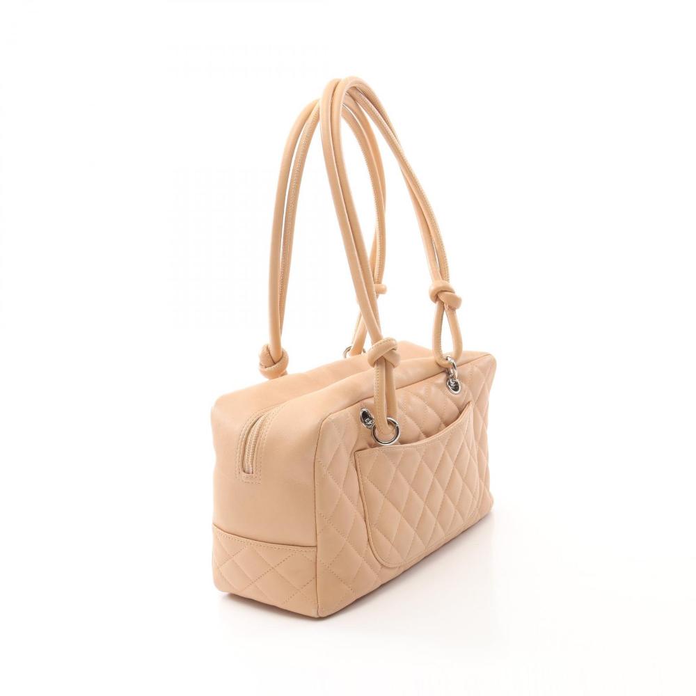 Beige Leather Chanel Handbag
