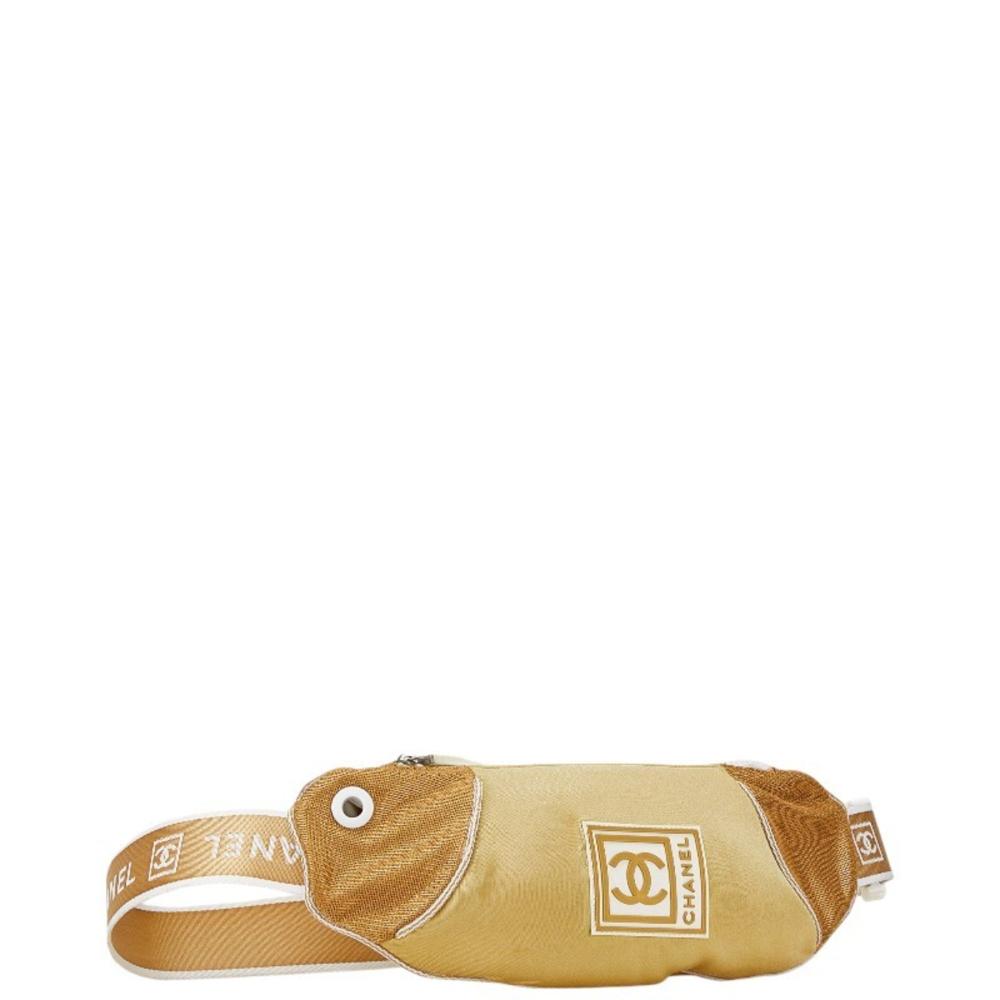 Beige Nylon Chanel Belt Bag