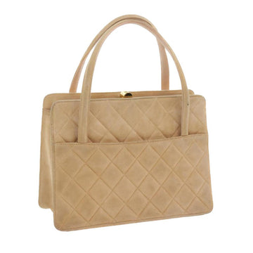 Beige Suede Chanel Handbag