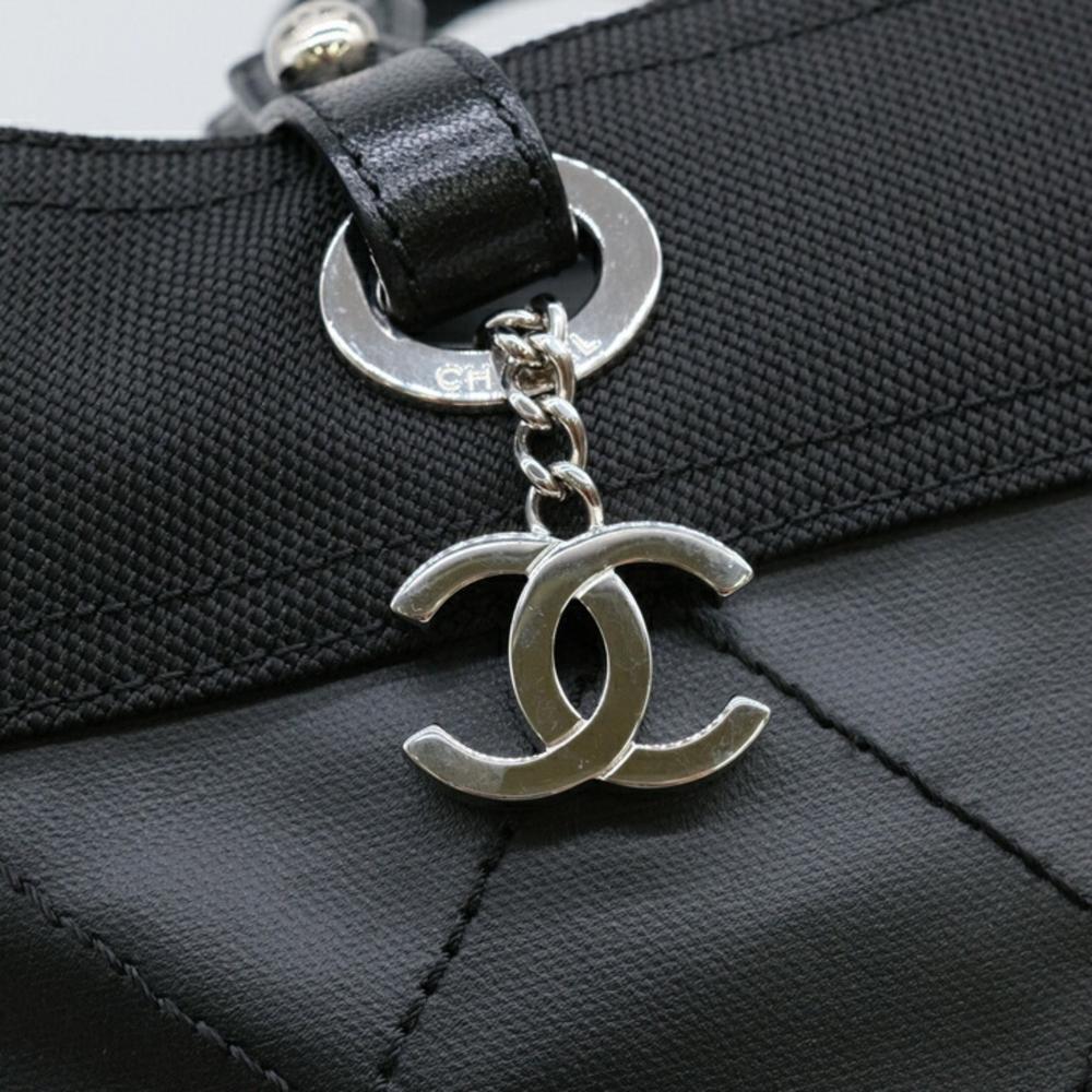 Black Coated Canvas Chanel Paris Biarritz
