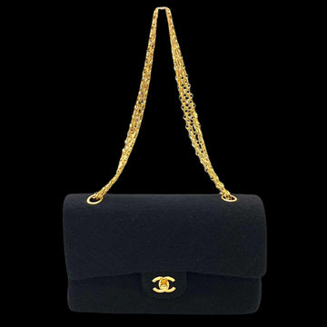 Black Cotton Chanel Shoulder Bag