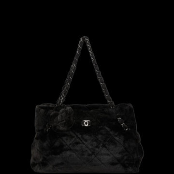 Black Fabric Chanel Shoulder Bag