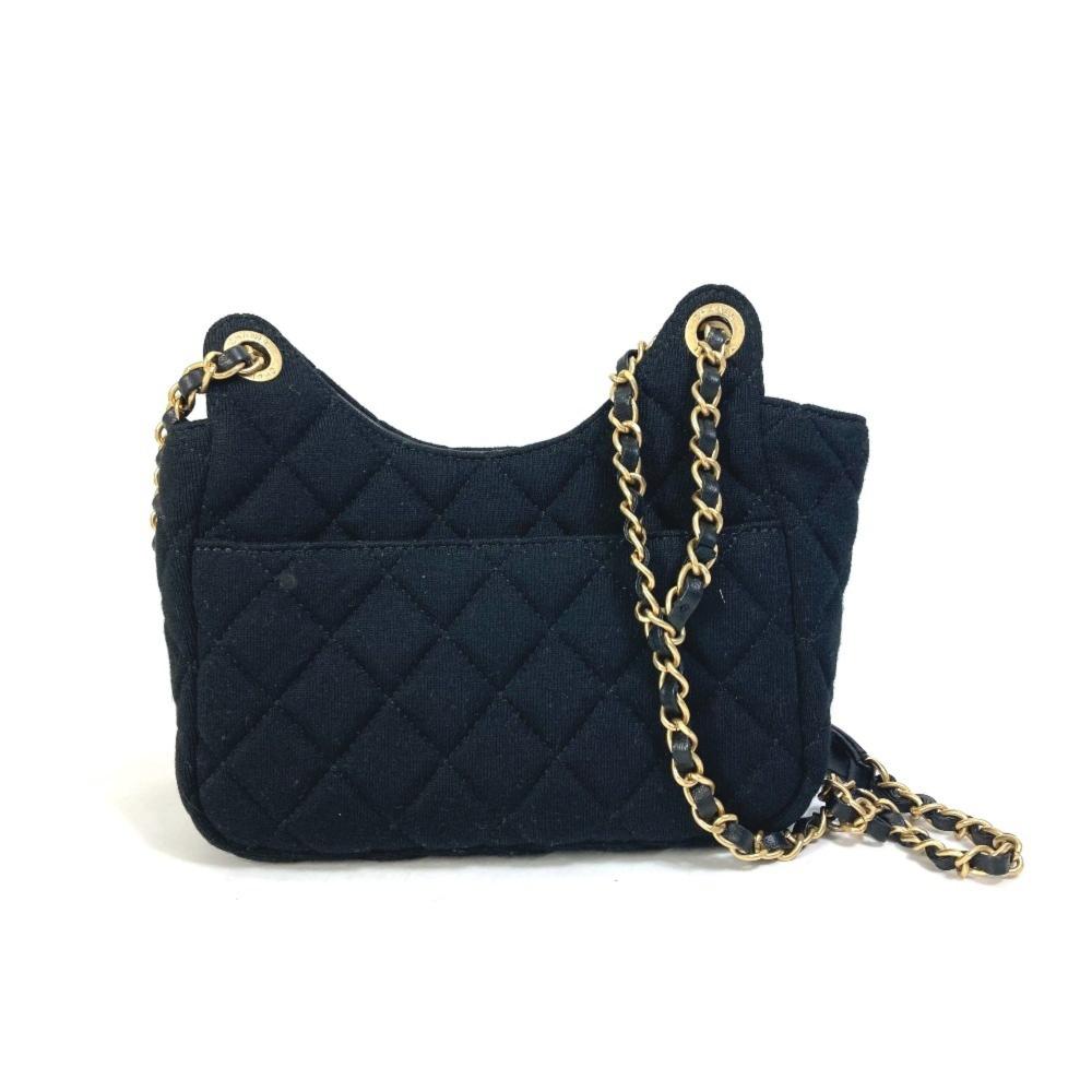 Black Fabric Chanel Shoulder Bag