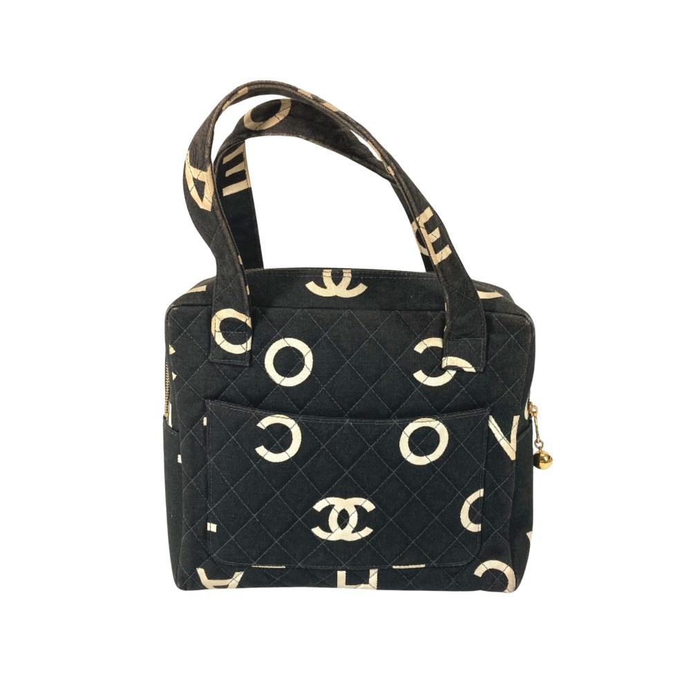 Black Fabric Chanel Handbag
