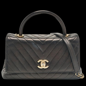 Black Leather Chanel Handbag