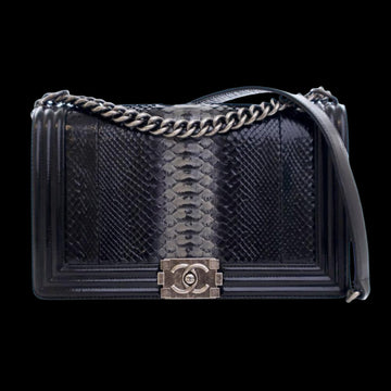 Black Leather Chanel Flap Bag