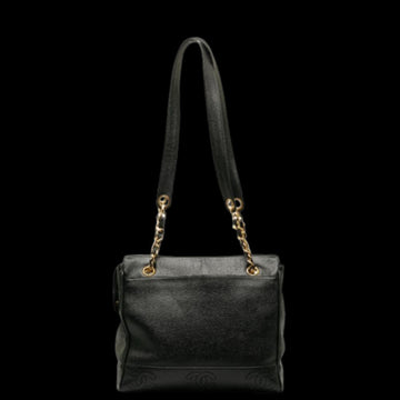 Black Leather Chanel Tote