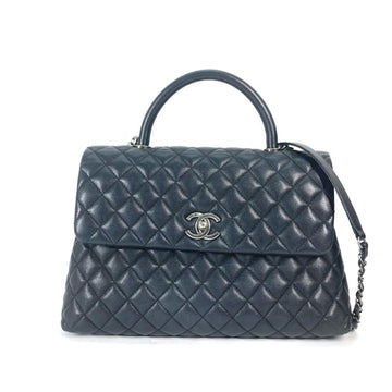 Black Leather Chanel Handbag