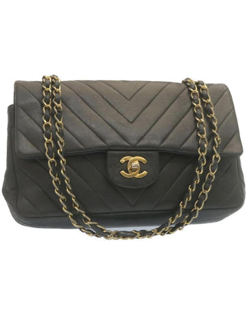 Black Leather Chanel Shoulder Bag