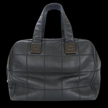 Black Leather Chanel Chocolate Bar