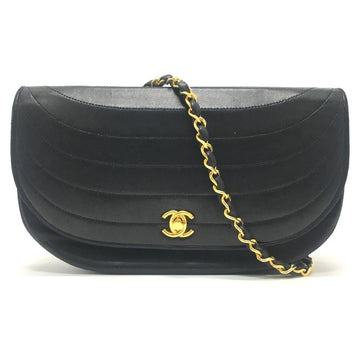 Black Leather Chanel Shoulder Bag