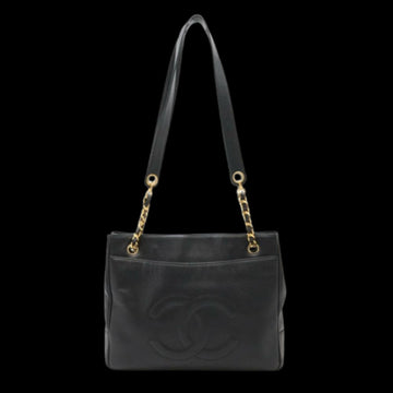 Black Leather Chanel Tote