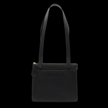 Black Leather Chanel Tote