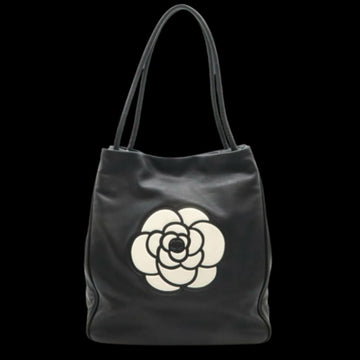 Black Leather Chanel Tote