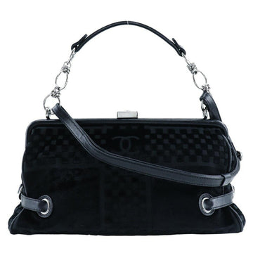 Black Leather Chanel Shoulder Bag