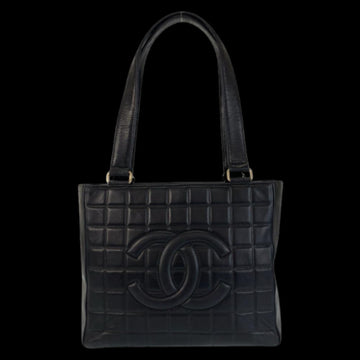 Black Leather Chanel Chocolate Bar