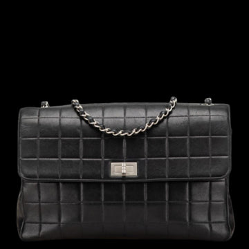 Black Leather Chanel Chocolate Bar