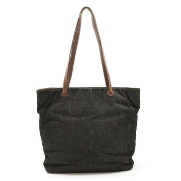 Black Leather Chanel Tote