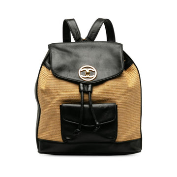 Black Leather Chanel Backpack