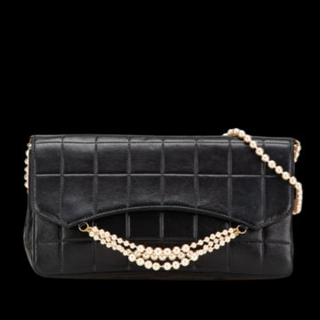 Black Leather Chanel Chocolate Bar