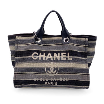 Black Leather Chanel Deauville