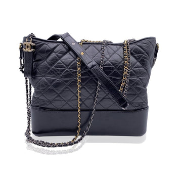 Black Leather Chanel Crossbody Bag