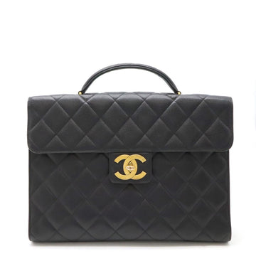 Black Leather Chanel Briefcase