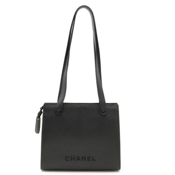 Black Leather Chanel Tote