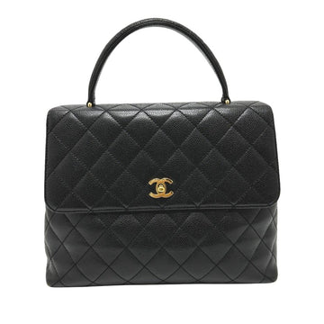 Black Leather Chanel Handbag