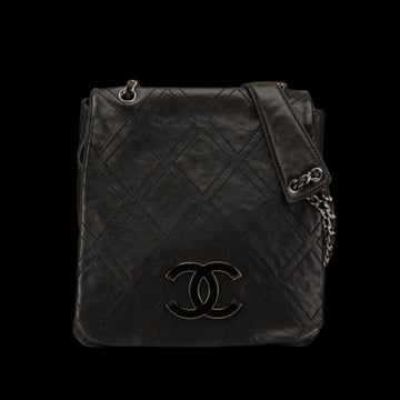 Black Leather Chanel Crossbody Bag
