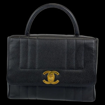 Black Leather Chanel Handbag