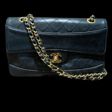Black Leather Chanel Flap Bag
